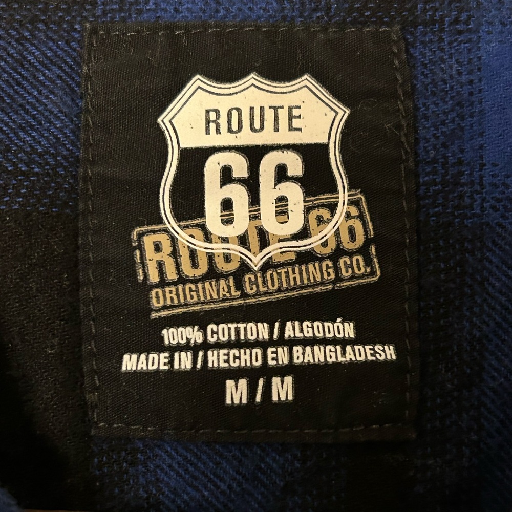 Route 66 Men's Blue and Black Plaid Shirt - Picture 6 of 7